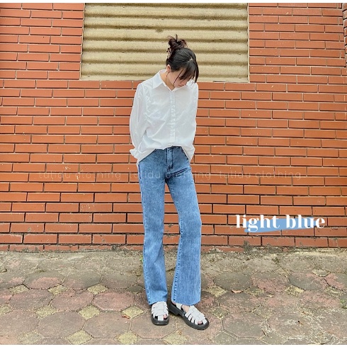 Quần Jeans Ống Loe Quần Bò Ống Loe Lưng Cao Co Giãn 4 Chiều - CHUẨN HÀN KR STYLE Free Ship