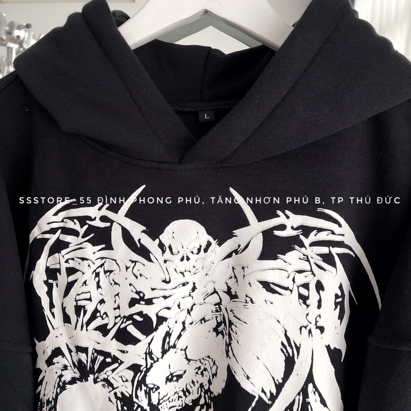 Áo Hoodie nỉ VAH v2 màu đen form rộng unisex nam nữ_SSSTore