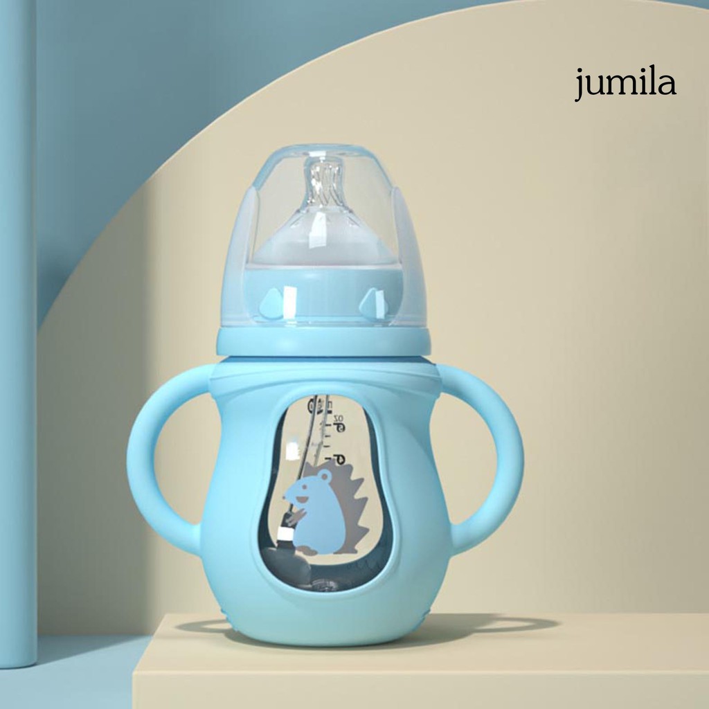 Bình sữa cho bé bằng thủy tinh có ống hút tiện dụng dung tích 150ml / 240ml