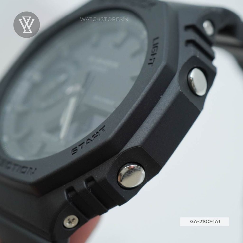 Đồng Hồ Điện Tử Nam Casio G-Shock WATCHSTORE GA-2100-1A1 Thiết Kế Mặt Kính Tròn 45.4mm Màu Đen, Vỏ Carbon Bền Bỉ