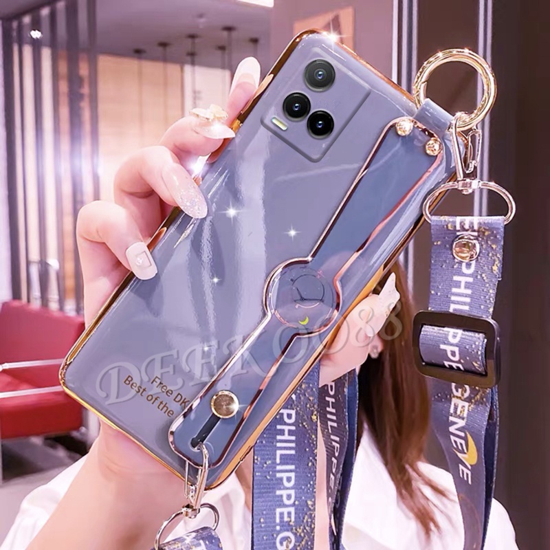 Ốp điện thoại có dây đeo cho VIVO y17s Y21S Y21 V21 4G 5G X60 Pro Y53S Y51A Y51 Y20sG Y12S Y20S Y20