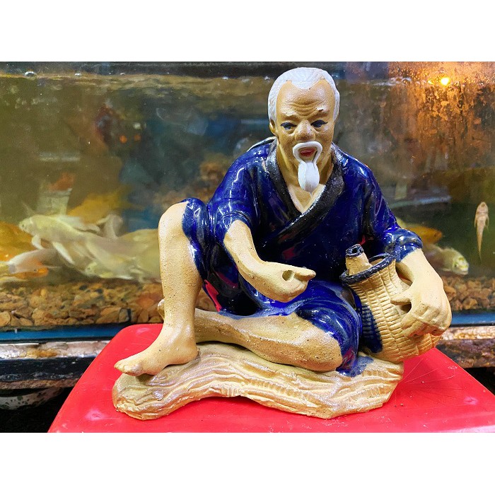 ÔNG CÂU CÁ TRANG TRÍ HỒ CÁ NON BỘ 17X13X19CM
