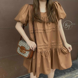 Đầm baby doll  🍀 𝙓𝘼̉ 𝙆𝙃𝙊 🍀  đầm baby doll dài qua gối kèm nơ siêu xinh