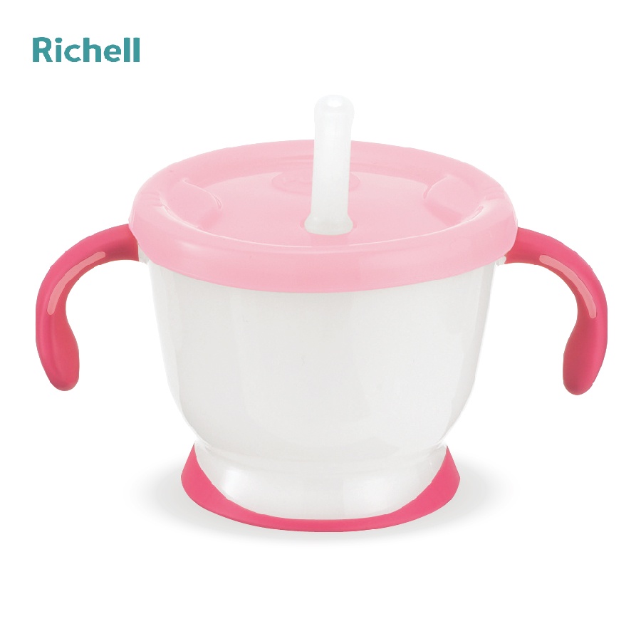 Cốc tập uống 3 giai đoạn Richell- Nhật Bản.(Màu sắc:Vàng/xanh/hồng) 150ml