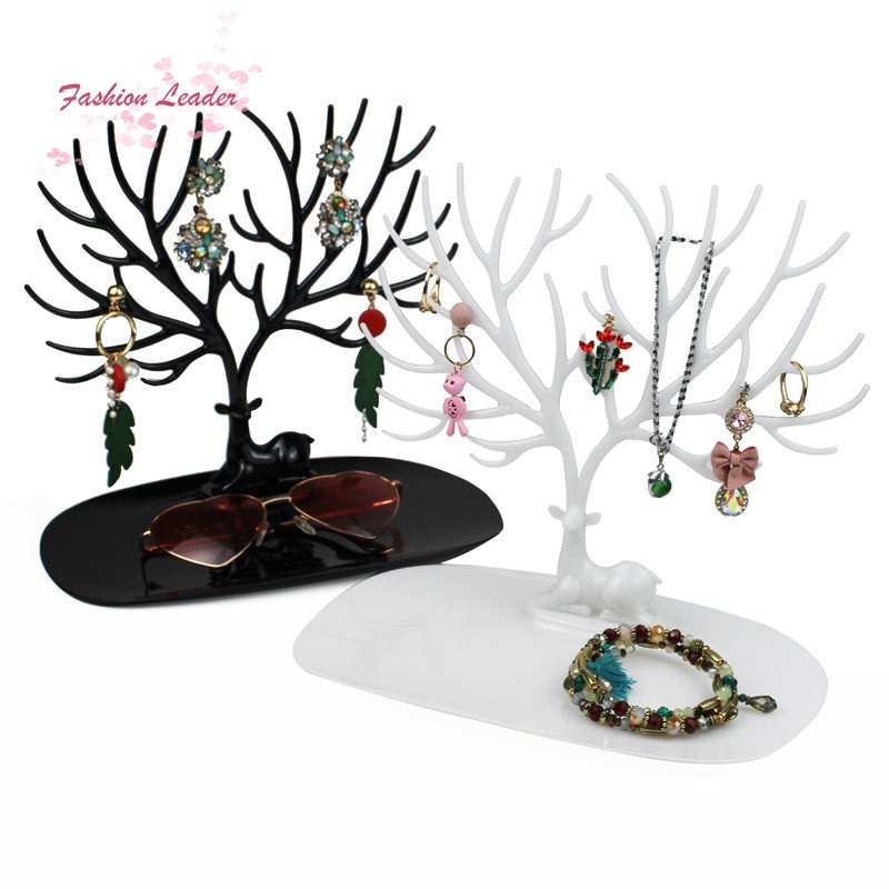 Jewelry Tree Earrings Necklace Organizer Hanger Display Stand Deer-shaped Jewelry Stroge Rack for Home Shop Decor