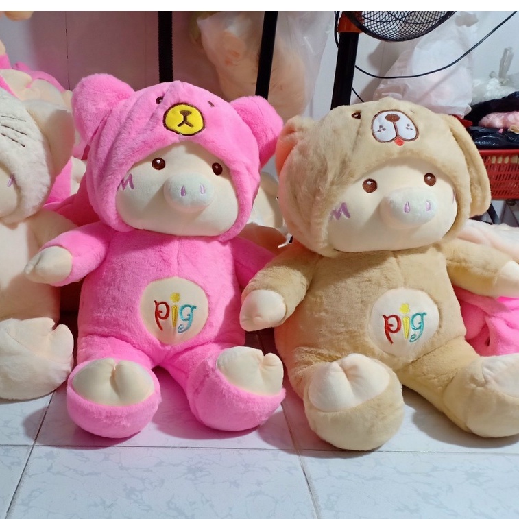 Gấu Bông Teddy Đội Nón Ôm Tim Dễ Thương,Hình Chó, Mèo, Gấu Nón Cute, Heo Đội Nón- Chất Liệu Lông Thỏ Cao Cấp