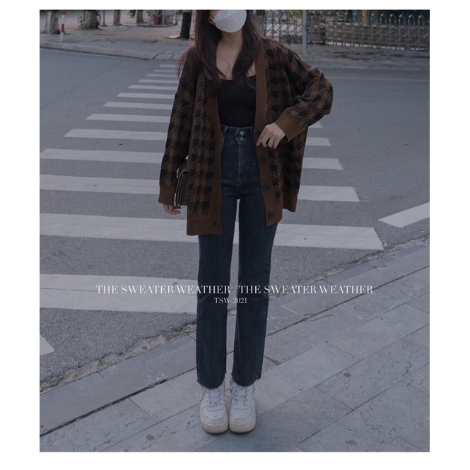 [Mã SKAMPUSH11 giảm 10% đơn 200k] Áo khoác cardigan HOẠ TIẾT dáng dài 2 màu BE/NÂU ( Ảnh thật ) | BigBuy360 - bigbuy360.vn