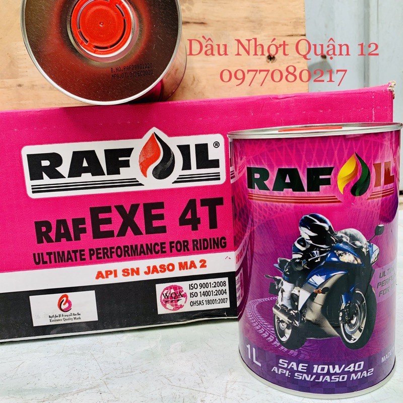 Combo 6 Lon Nhớt RAFOIL RACING 10W-40 RAF EXE 4T 1Lit - Made in UAE (Dubai)