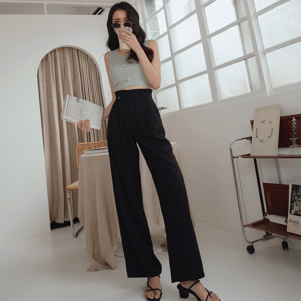 Quần ống rộng lưng cao eo thon 360 độ nữ Air Space Lady 2211823020