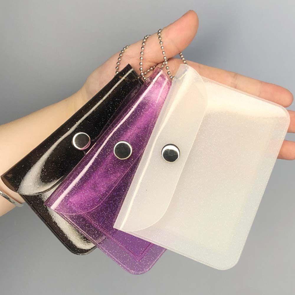 Móc Khóa Dạng Ví Nhỏ Trong Suốt Chống Thấm Nước Có Móc Treo Chìa Khóa/Tiền Xu/Ảnh Tiện Dụng