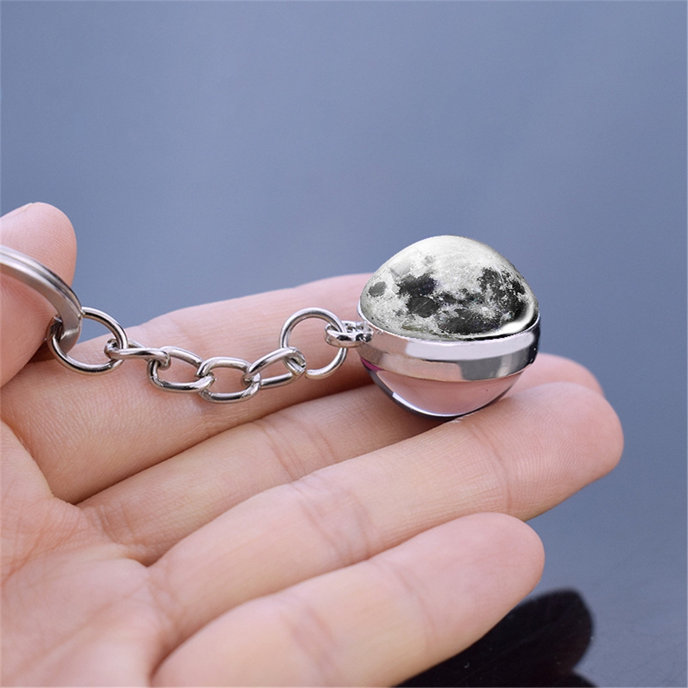 CACTU Pendant Glass Dome Chain|Ball Time|Solar System Keychain