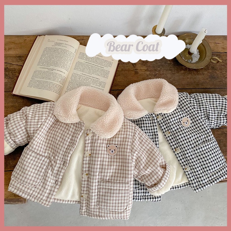 Áo Khoác Cotton Giữ Ấm Họa Tiết Hoạt Hình Phong Cách Hàn Quốc Cho Bé