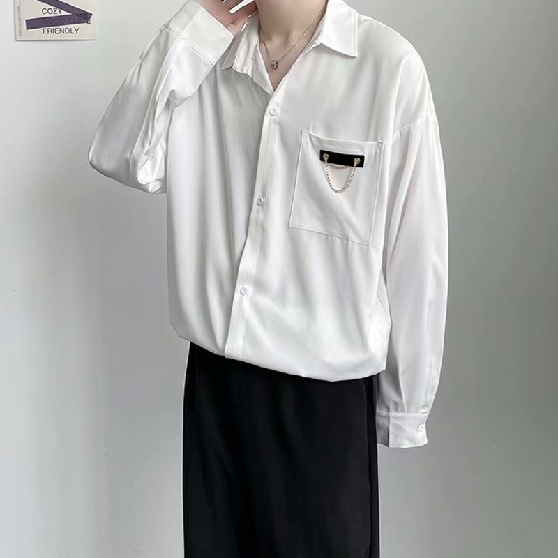 Áo sơ mi nam IELGY vải mỏng dáng rộng tay dài thiết kế thời thượng phóng khoáng Hồng Kông Nhật Bản