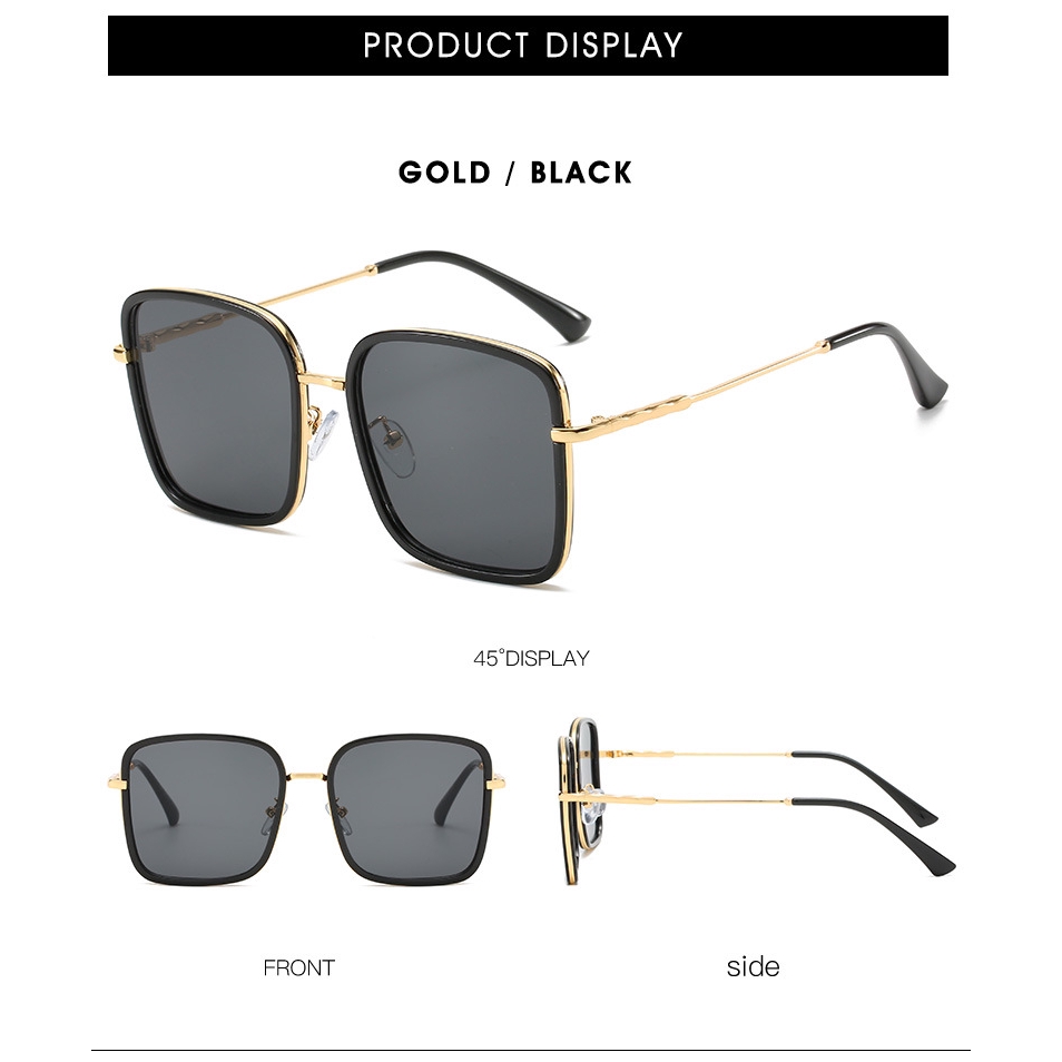 Kính mát thời trang gọng kim loại lớn cổ điển cho nam nữ