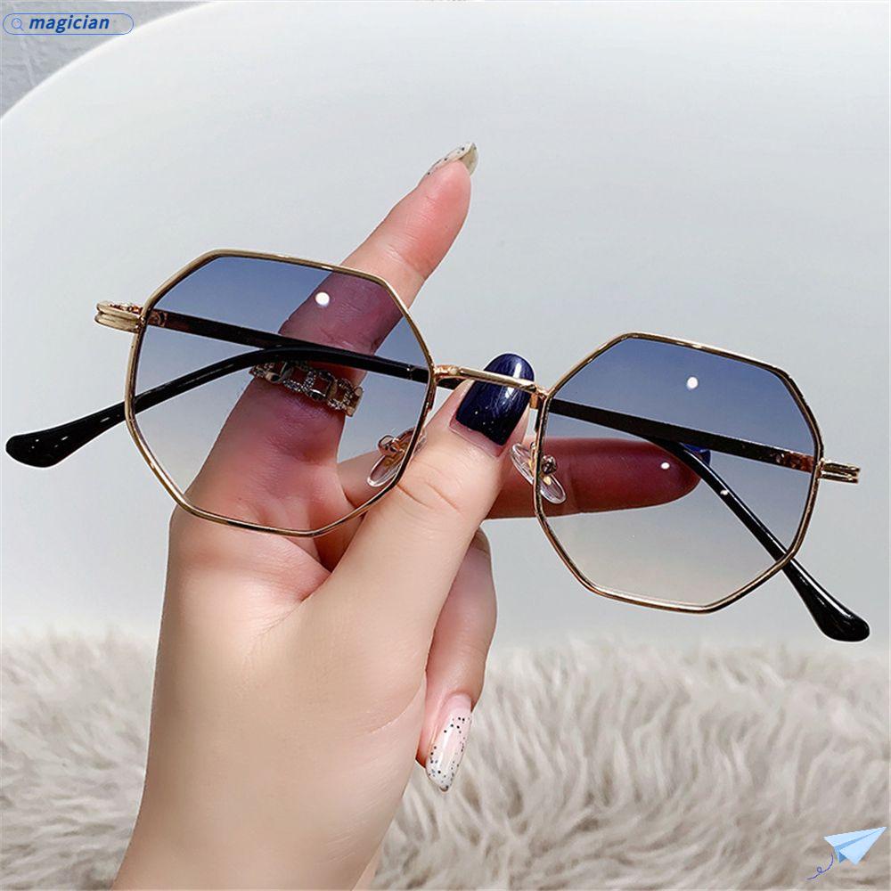 [MAG] Trendy Retro Metal Sunglasses Summer Sunglasses for Women Polygon Sunglasses Sun Glasses Fashion Accessories UV400 Protection Vintage Eyewear Men's Shades