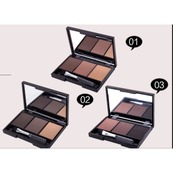 Bột tán lông mày MaxDona - hộp 3 màu kèm cọ tán | BigBuy360 - bigbuy360.vn