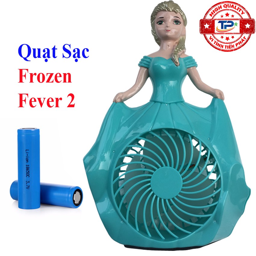 Quạt sạc tích điện mini hình Frozen Fever 2 thiết kế cute xinh xắn dễ thương luồng gió mạnh chạy êm, mát, rất tiện lợi