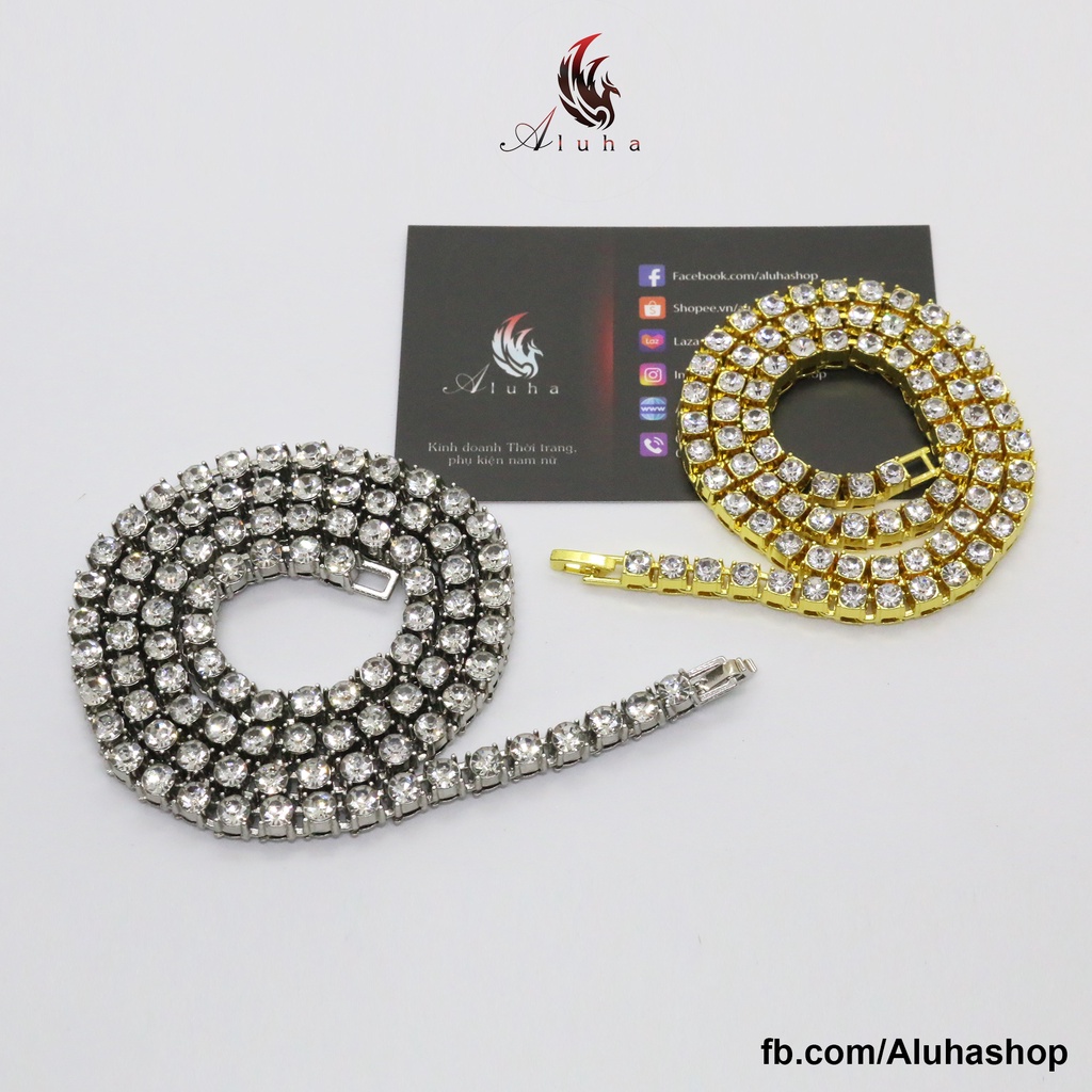 Dây chuyền Tennis Chains đính đá Rhinestone độ tinh khiết AAA phong cách HIPHOP - NL160 - Aluha