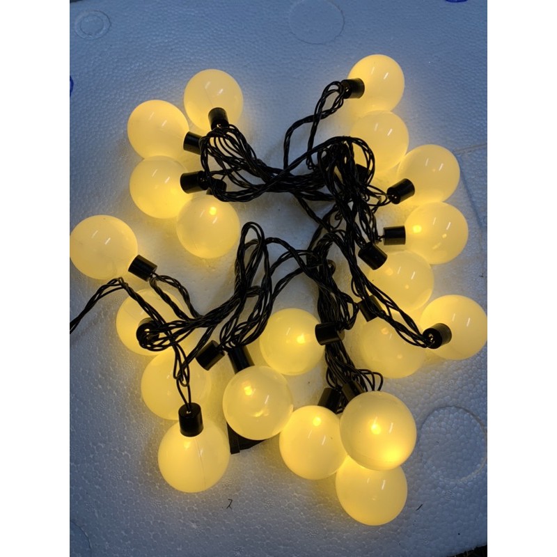 Bộ bóng đèn tròn lớn 20 bóng, 5,5m trang trí cây thông noel