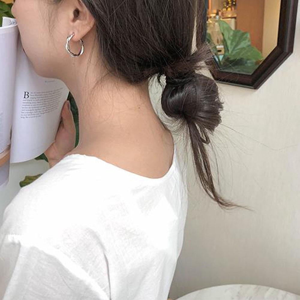 MXGOODS Geometric Circle Weaving Party Jewelry Interweave Twist Dangle  Earrings