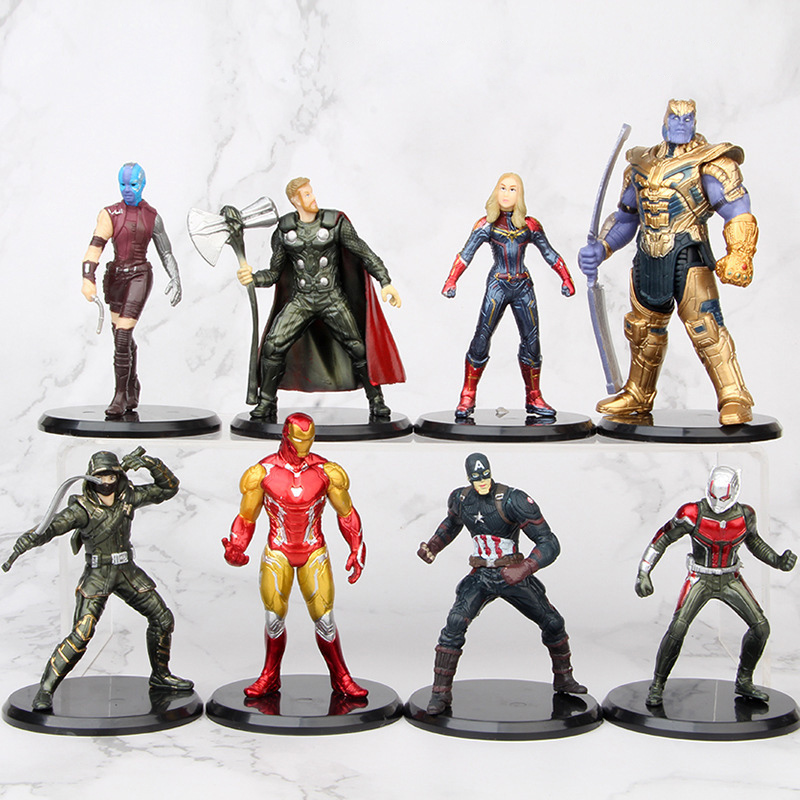 Set 8 mô hình đồ chơi nhân vật siêu anh hùng phim Avengers bằng chất liệu nhựa PVC