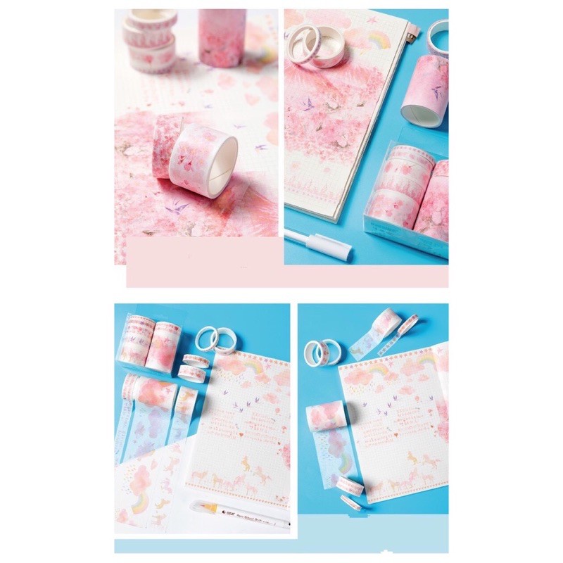 Set băng dính trang trí washi tape nhiều chủ đề