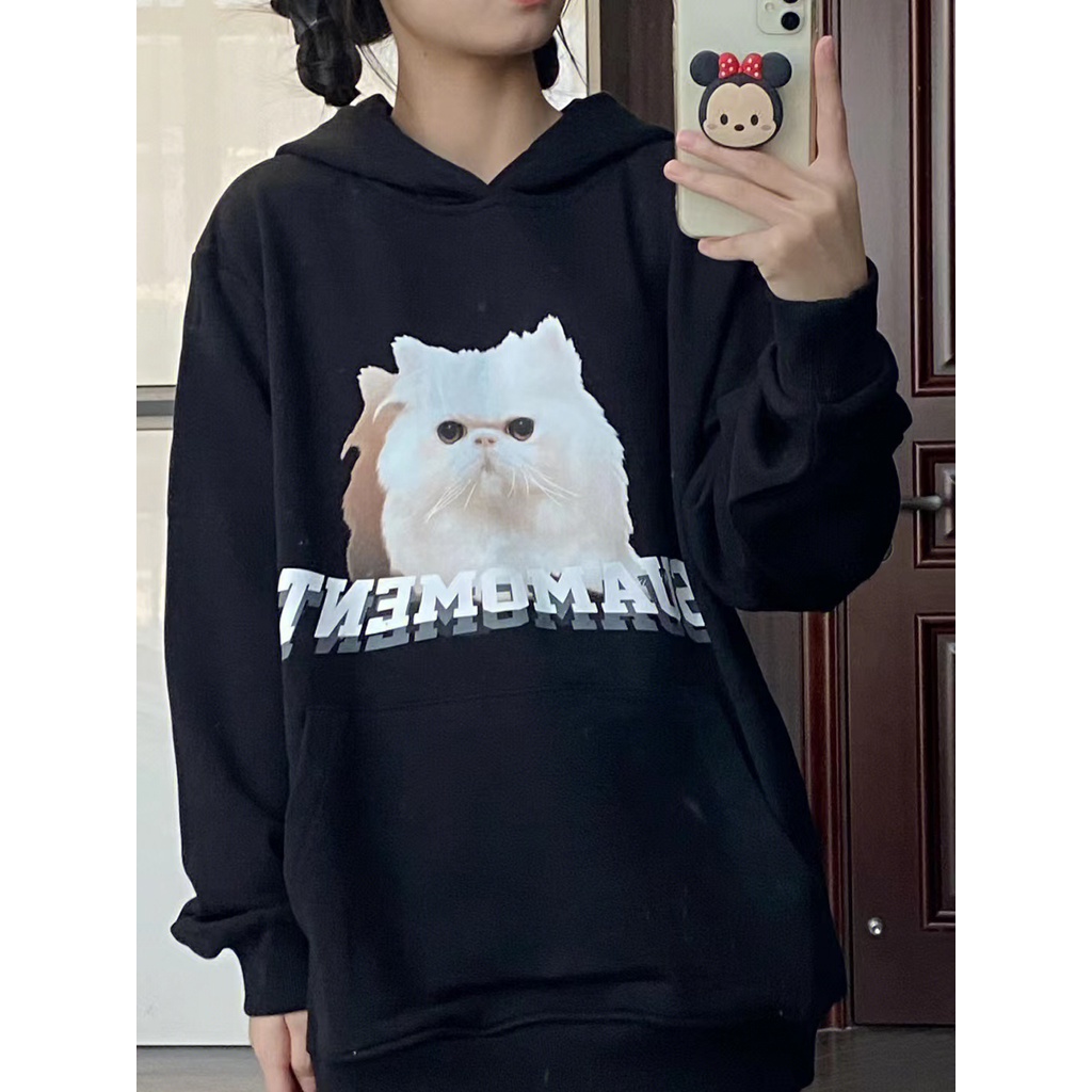 NRVP Áo Hoodie Tay Dài Oversize In Họa Tiết Phong Cách Hàn Quốc Kiểu Mới Cho Nam / Nữ