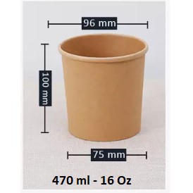 200 tô kraft nắp giấy đựng kem, cơm, mì, cháo, soup, phở, đựng thực phẩm (240ml, 360 ml, 550ml, 760 ml) bao gồm nắp giấy