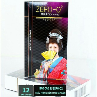 Bao cao su zero o2 nhật bản - bcs siêu mỏng - hộp 12 cái