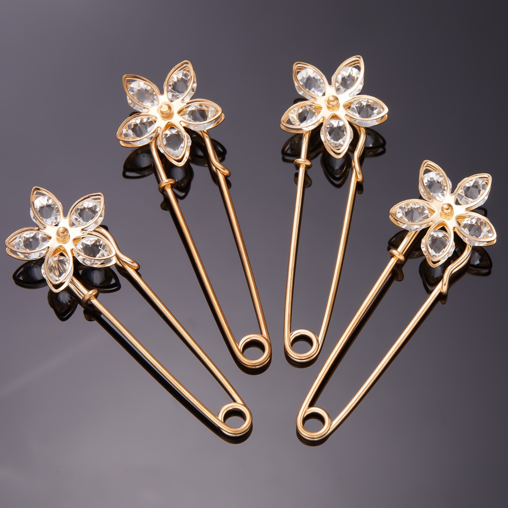 Set 6 ghim cài RINHOO hình hoa bướm đính ngọc trai nhân tạo thời trang