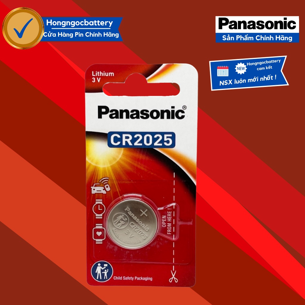 Pin CR2025 Panasonic Lithium 3V Cao cấp - Vỉ 1 Viên