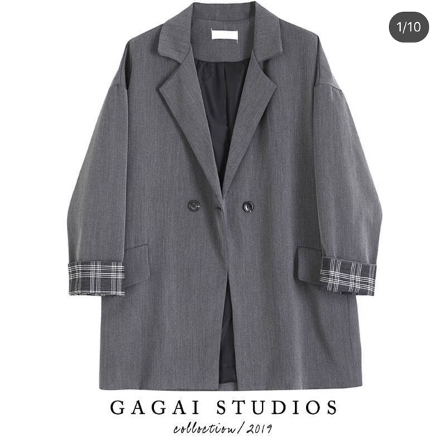 [CÓ SẴN ĐEN] Áo blazer tay caro