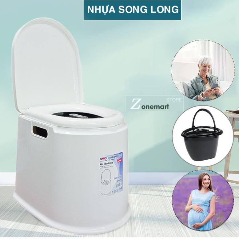 Bô vệ sinh trong nhà cho người già bà bầu trẻ em B088 bồn cầu di động người lớn