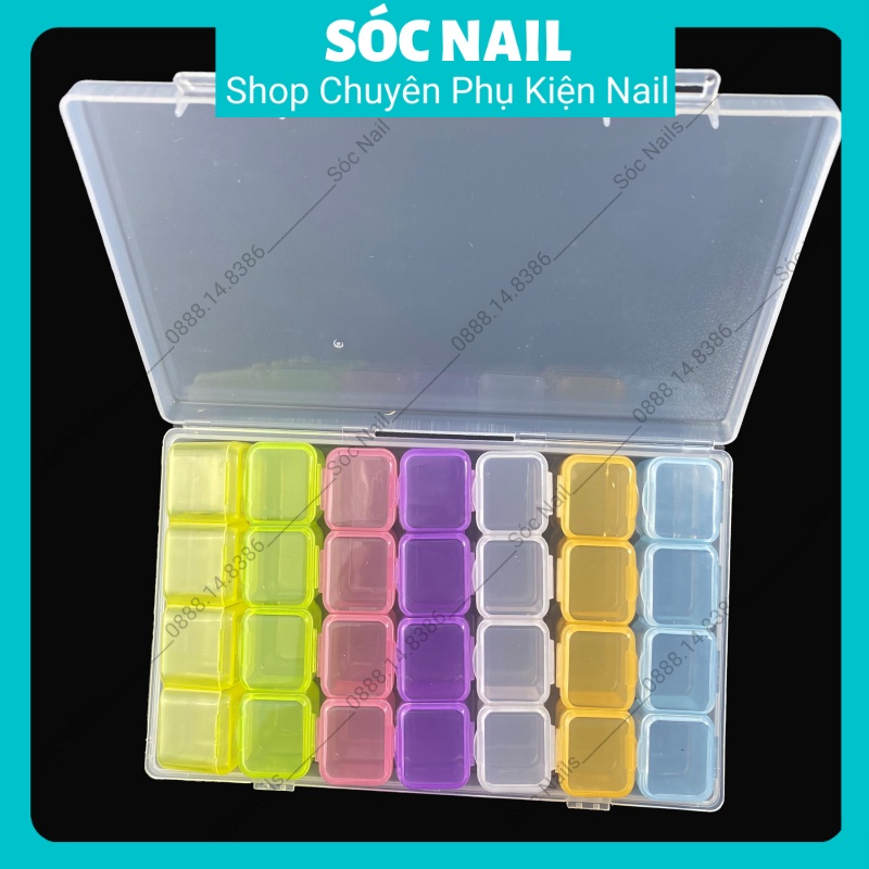 Khay Đựng Phụ Kiện,Khay Đựng Đá Nail Tổ Ong 28 Ô