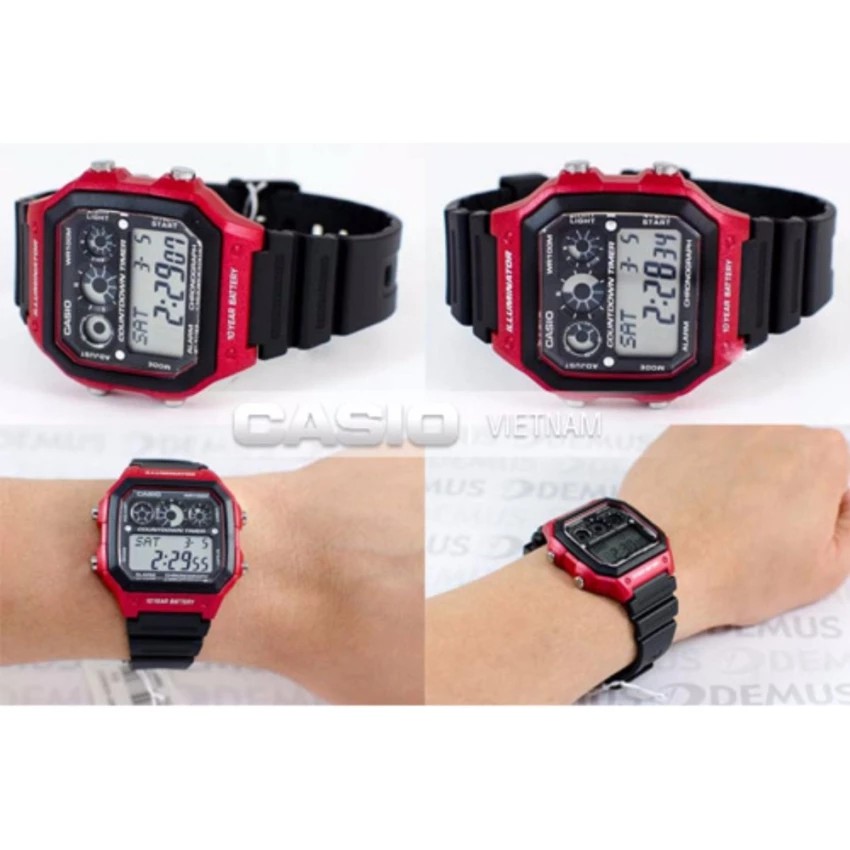 Đồng hồ nam dây nhựa Casio chính hãng Anh Khuê AE-1300WH-4AVDF