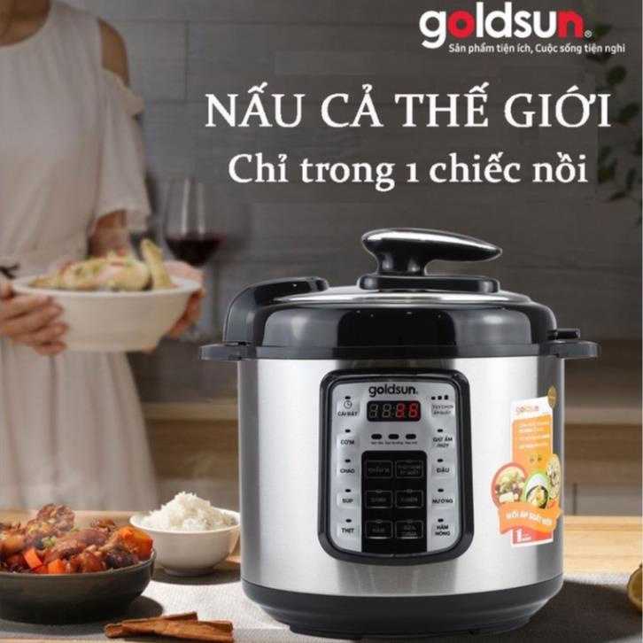 Nồi áp suất đa năng Goldsun CD4701 - Nồi hầm điện tử  hầm xương nấu cháo -Hàng chính hãng, Bảo hành 12 tháng