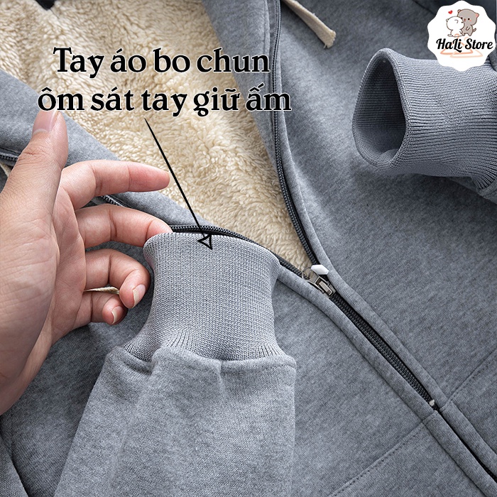 Áo khoác nỉ lót lông, áo hoodie nam nữ cao cấp lót lông