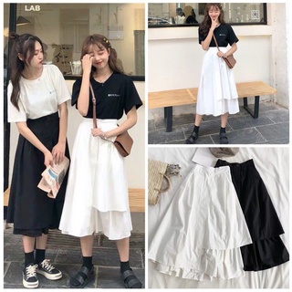 Chân váy ulzzang ♥️ Chân váy dài vạt lệch kiểu dáng Hàn Quốc - NhimShop CV01