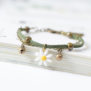 Vòng tay hoa cúc gốm handmade