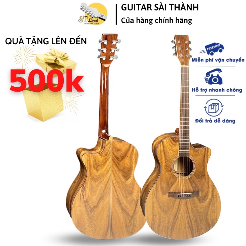 Đàn Guitar Acoustic Mã ST-D200 Ful Gỗ Điệp Nguyên Tấm Chính Hãng ST.Real Guitar Sài Thành