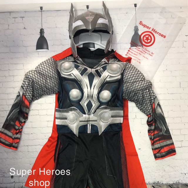 Đồ siêu nhân kèm mặt nạ siêu nhân THOR Herokids