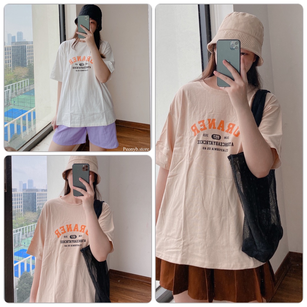 Áo Thun 3158 Uraner PEONYB Nữ [FREESHIP]  Phông form rộng tay lỡ dáng suông phong cách vintage hàn quốc Ulzzang