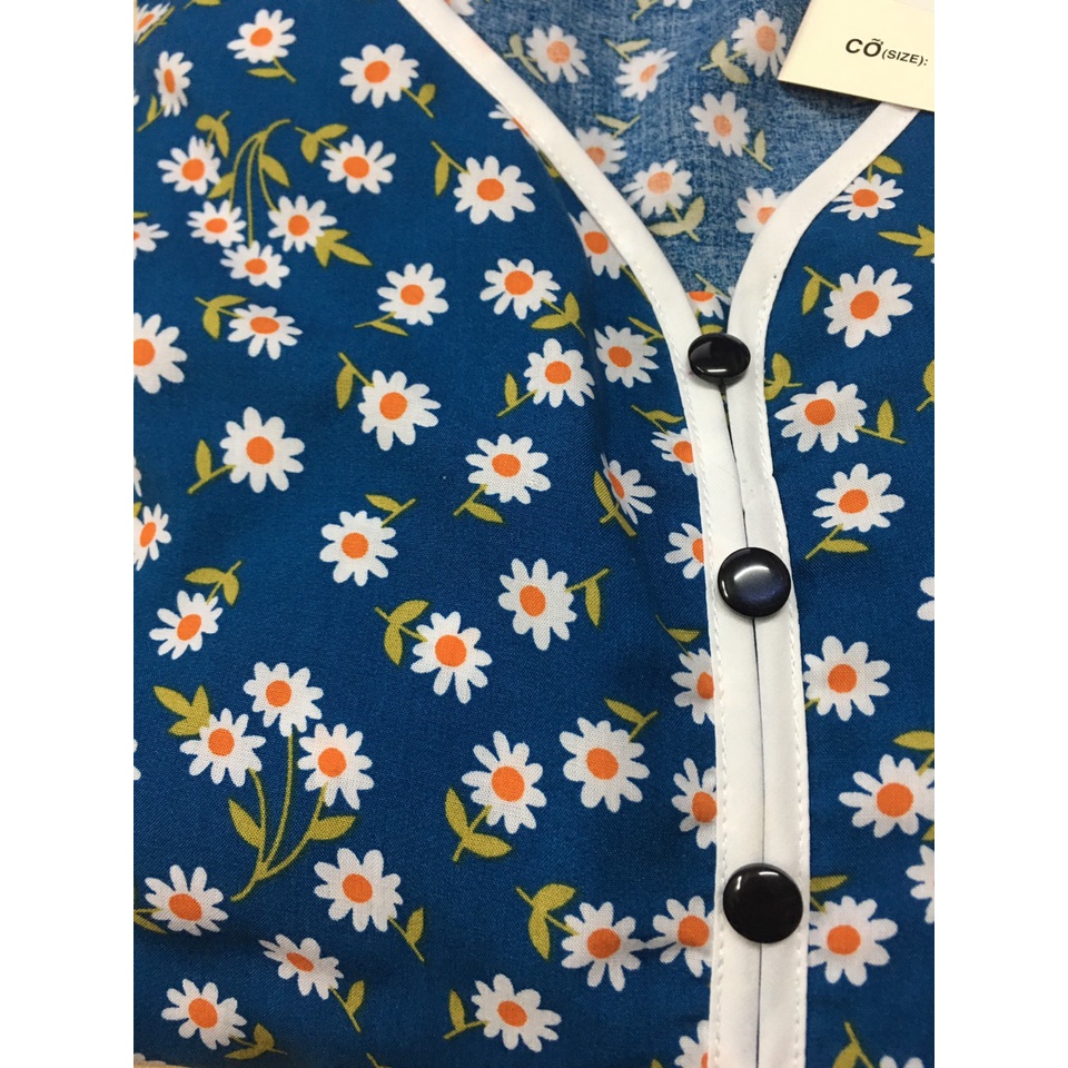 Đồ Mặc Nhà Nữ Ghp-Garment Tole Hoa Cúc Tay Ngắn Quần Dài - Quần Lửng Phối Nút Giá Tốt