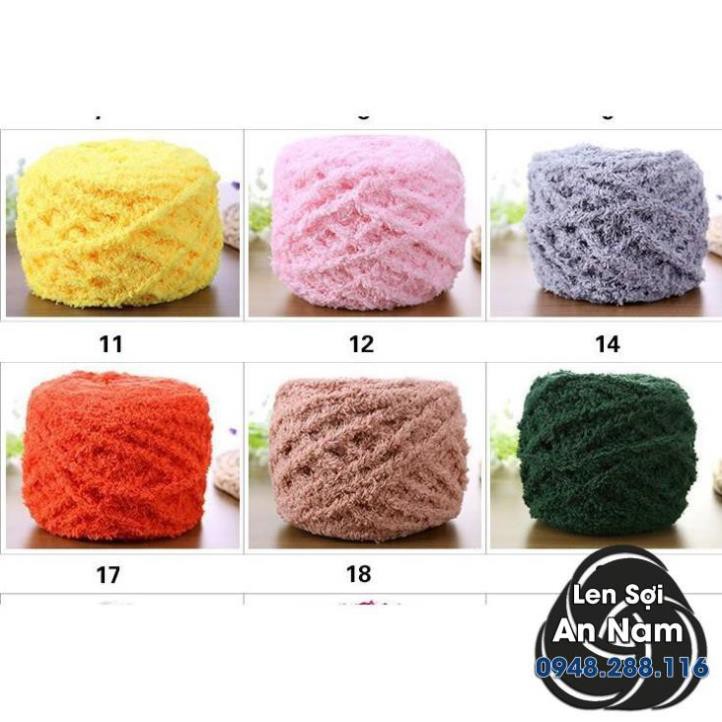 Len Cuộn Bông Xù Size 4mm - 50gram/cuộn - Len Sợi Đan móc, Phụ Kiện Thủ Công Handmade