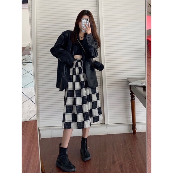 TKLIHN Áo khoác VEST DA ulzzang áo khoác BLAZER da ulzzang phong cách FASHIONITA 2021