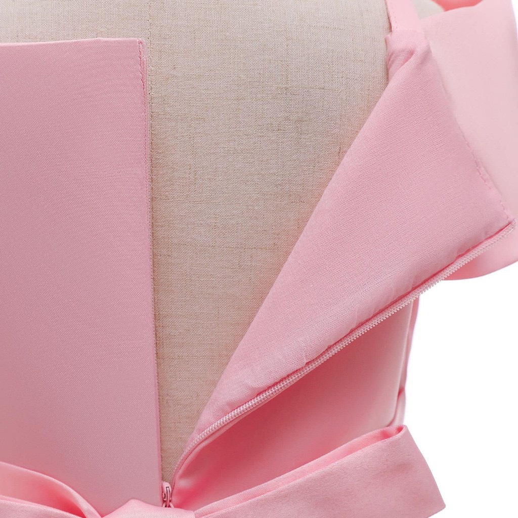 Váy Đầm Công Chúa Bé Gái Đỏ Hồng Phi Lụa Cao Cấp - CC155