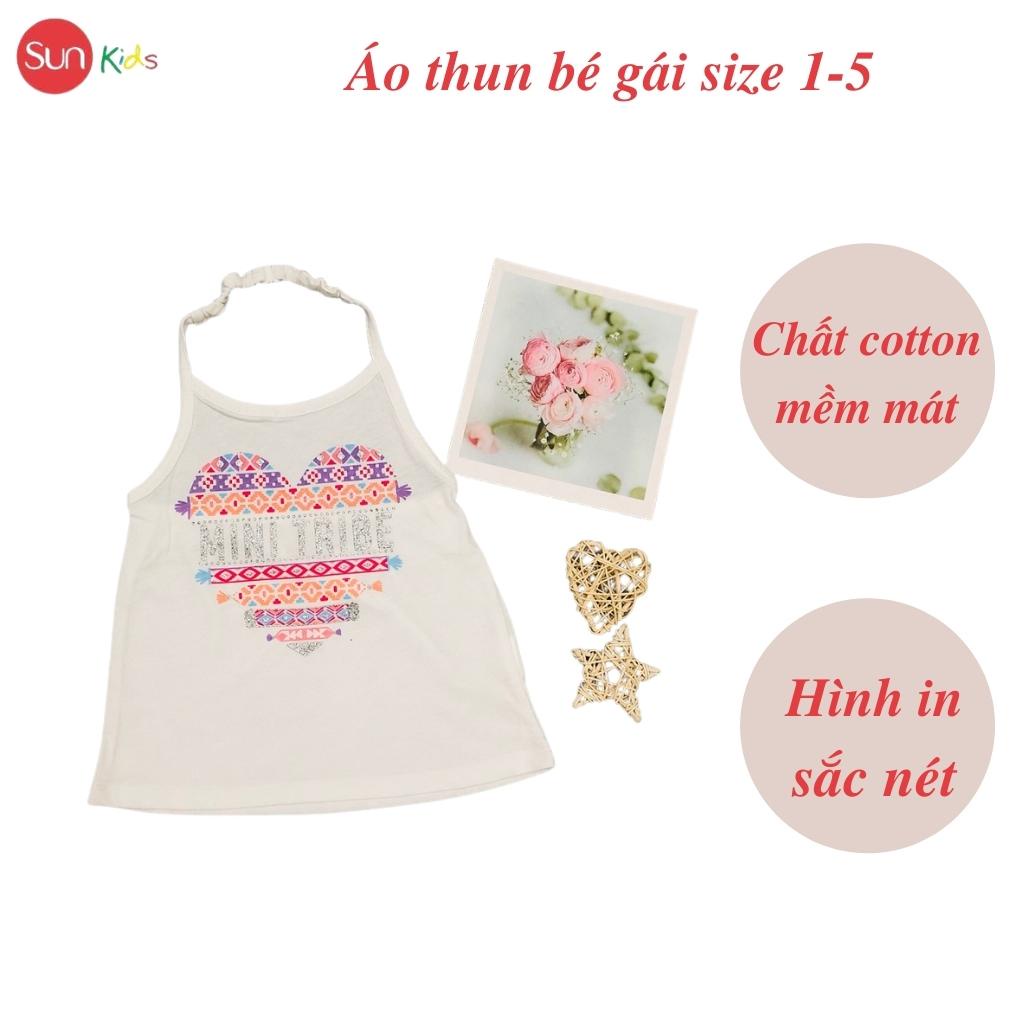 Áo thun bé gái xuất xin, áo phông bé gái chất cotton mềm mát, size 6m - 5 tuổi - SUNKIDS