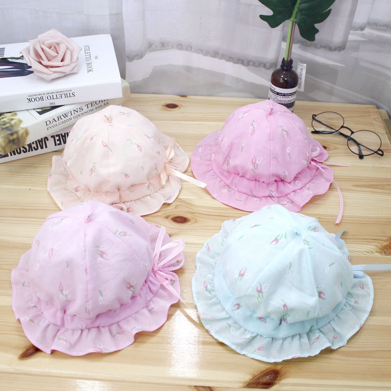 Mũ tai bèo in họa tiết hoa đáng yêu dễ thương cho bé