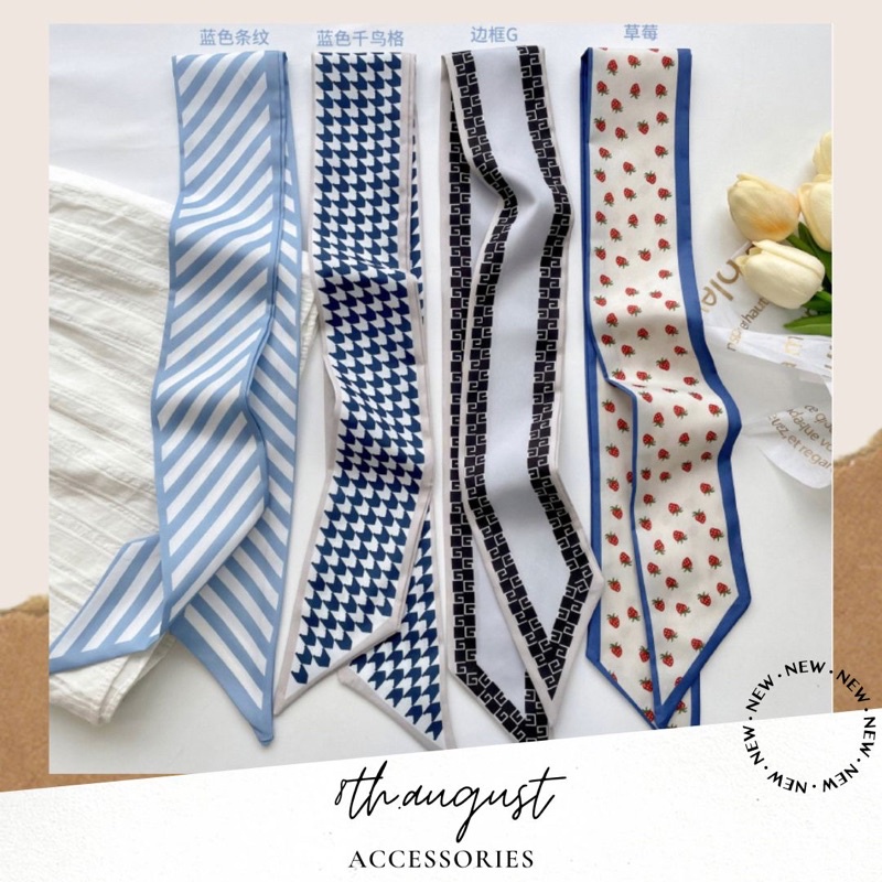 Khăn lụa quấn cổ, turban, cột tóc, quấn giỏ xách