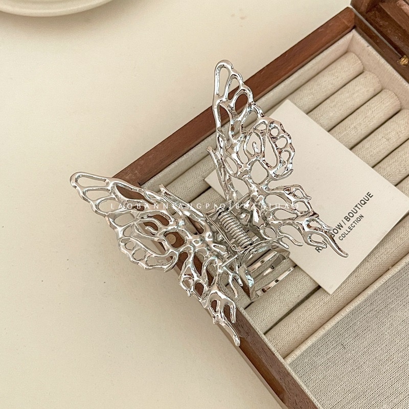 Kẹp Tóc Hình Nơ Bằng Kim Loại Phong Cách retro Thời Trang Chất Lượng Cao Cho Nữ